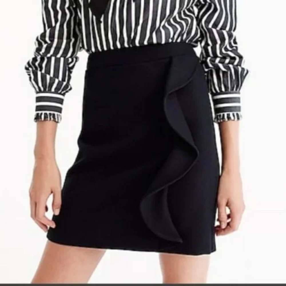 J.Crew - Ruffle Mini Skirt in Double-Serge Wool